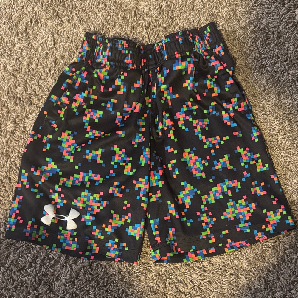 Under Armour Kids' Colorful Pixel Shorts - Black